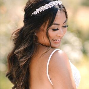 Dareth Colburn Dazzling Crystal and Opal Hairband Bridal